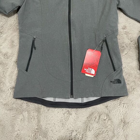 The North Face NF0A3LGW Grey Tech Stretch Soft Shell Jacket Women's S Yacht Logo - Picture 2 of 16